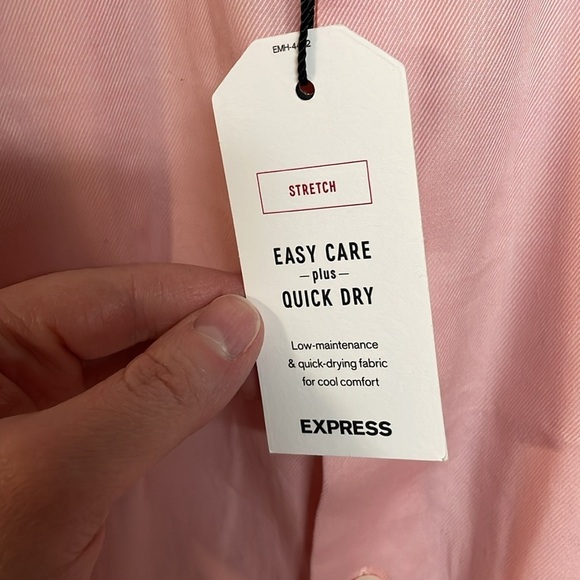 Express size XXL 1MX slim pink color long sleeve button down dress shirt - Picture 2 of 7